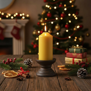 100% Pure Dorset Beeswax Pillar Candle —24 hour burn time -  Hand-Poured on the Jurassic Coast