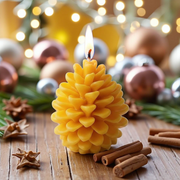 100% Pure Dorset Beeswax Pine Cone Candle — Hand-Poured on the Jurassic Coast